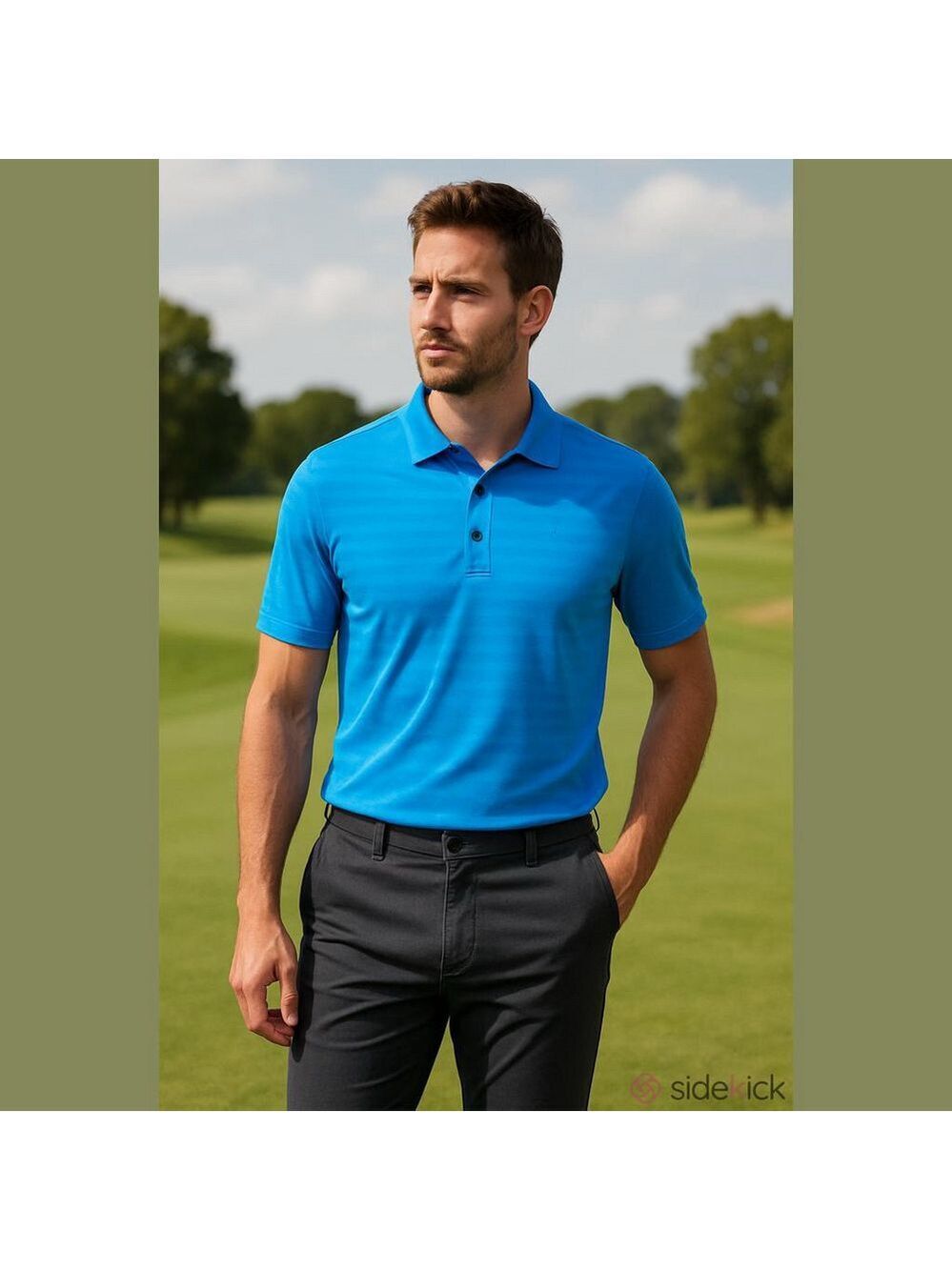 Orvieto Performance Striped CoolWick Golf Shirt Men’s Medium